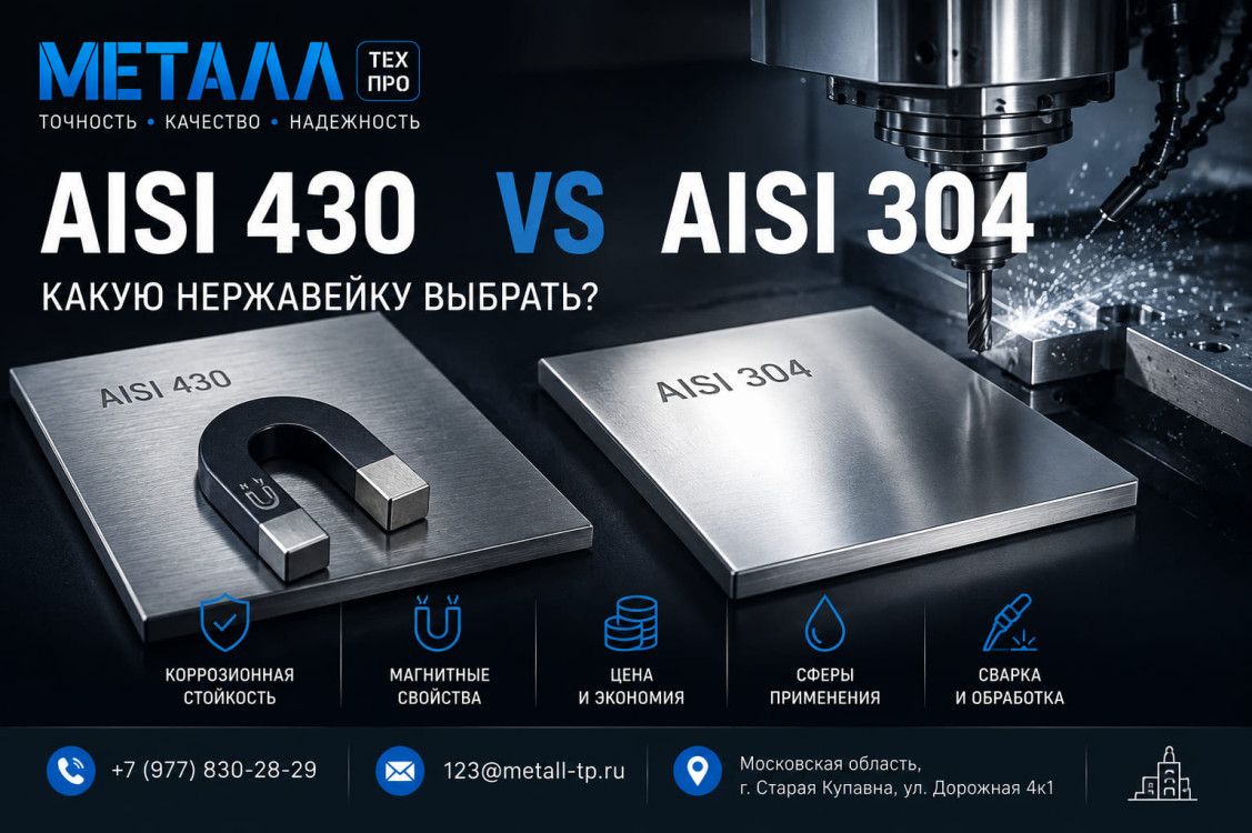 Нержавейка 430 или 304: сравнение, преимущества, когда лучше выбрать 430
